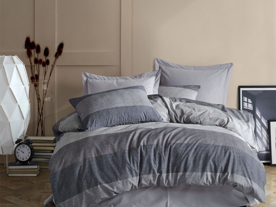 Παπλωματοθήκη Νεφέλη 342 Grey DimCol Υπέρδιπλο 220x240cm Βαμβάκι-Πολυέστερ