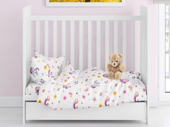 Παπλωματοθήκη Βρεφική Unicorn 105 Multi DimCol 120x160cm 100% Βαμβακερή Φανέλα