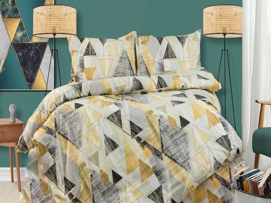 Παπλωματοθήκη Geometrical 333 Beige DimCol Υπέρδιπλo 220x240cm 100% Βαμβακερή Φανέλα