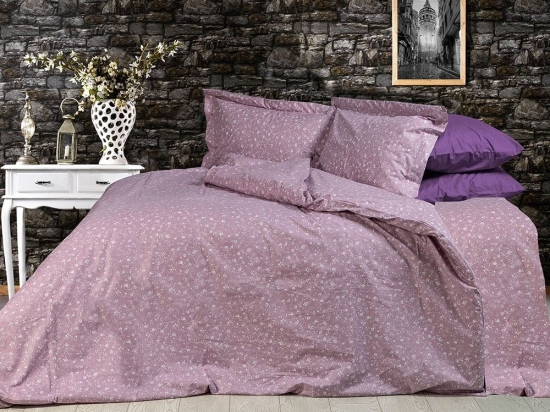 Παπλωματοθήκη Μυρτώ 349 Lilac DimCol Υπέρδιπλο 220x240cm 100% Βαμβακερή Φανέλα