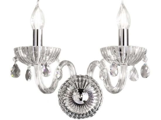 Φωτιστικό Τοίχου - Απλίκα 6820 TR 2XE14 40W 35x23cm Clear Perenz Μέταλλο,Γυαλί