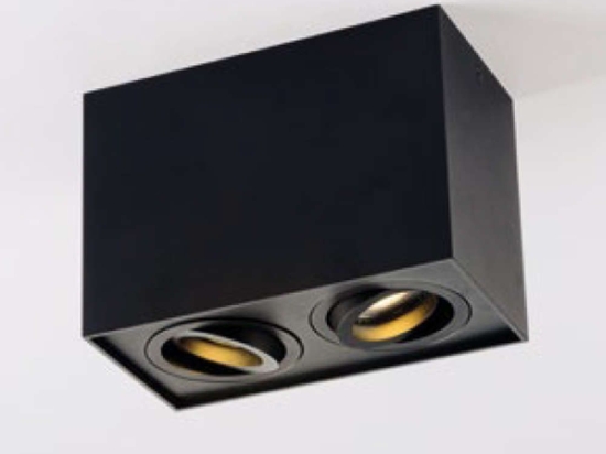Φωτιστικό Οροφής - Σποτ Town I-TOWN-Q2 NER 2xGU10 18x9,5x12,5cm Black Intec Αλουμίνιο