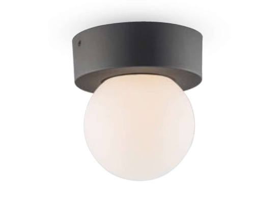 Φωτιστικό Οροφής - Πλαφονιέρα Skittle I-SKITTLE-PL 1xE27 28W Φ15cm 19,2cm Anthracite Intec Αλουμίνιο