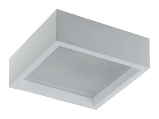 Φωτιστικό Οροφής - Πλαφονιέρα Gabriel I-GABRIEL/PL25Q 2xE27 25W 25x25x8,5cm White Intec Γύψος