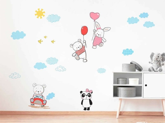 Αυτοκόλλητα Τοίχου Βινυλίου Funny Bears 18307 67Χ47Cm Ango