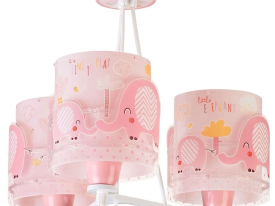 Φωτιστικό Οροφής Παιδικό Little Elephant 61337 S Pink Ango Πολυπροπυλένιο