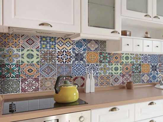 Αυτοκόλλητο Κάλυμμα Προστασίας Τοίχου Azulejos 67324 180x45x0,05cm Multi Ango Pet