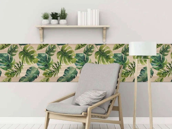 Πλακάκια Προστασίας Τοίχων Wood Tropical (Σετ 3Τμχ) 54758 30x30x0,2cm Grey-Beige Ango