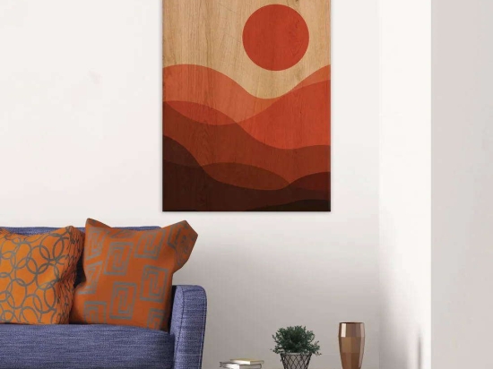 Πίνακας Desert Sunset L 21665 67x47x0,6cm Multi Ango Κάθετοι Mdf