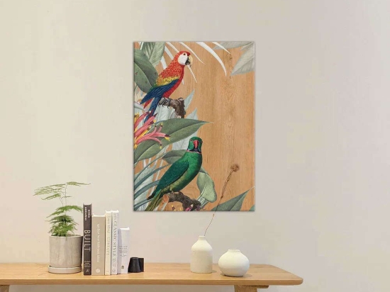 Πίνακας Parrots L 21658 67x47x0,6cm Multi Ango Κάθετοι Mdf