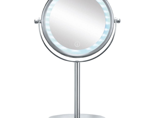 Καθρέπτης Επιτραπέζιος Με Φως Bright 5887 15x12x29,5cm Silver Kleine Wolke Μέταλλο,Γυαλί