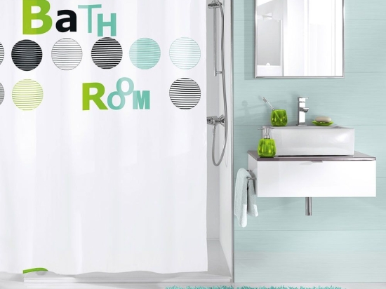 Κουρτίνα Μπάνιου Bathroom 5219 Mint Kleine Wolke 180Πx200Υ 180x200cm Πολυέστερ