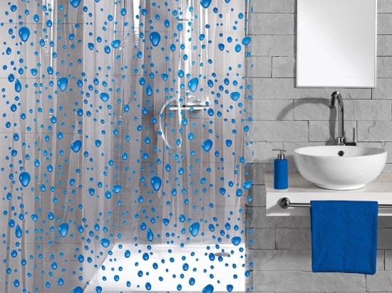 Κουρτίνα Μπάνιου Bubble 5192 Navy Blue Kleine Wolke 180Πx200Υ 180x200cm PEVA