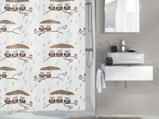 Κουρτίνα Μπάνιου Eulen 5222 Taupe Kleine Wolke 180Πx200Υ 180x200cm Πολυέστερ