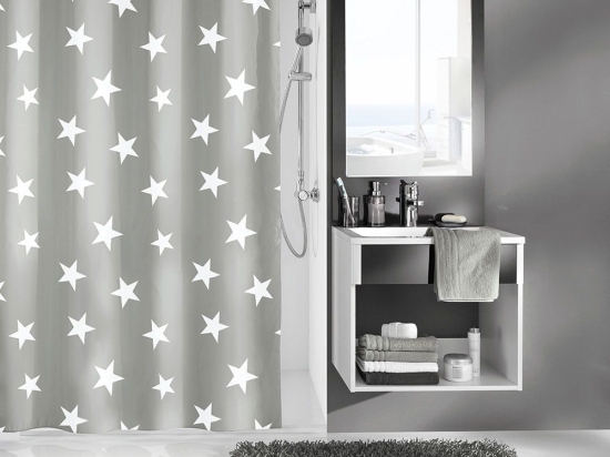 Κουρτίνα Μπάνιου Nova 5274 Platinum Kleine Wolke 180Πx200Υ 180x200cm Πολυέστερ
