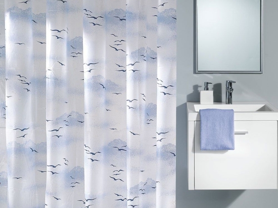 Κουρτίνα Μπάνιου Sky 0826 Polar Blue Kleine Wolke 180Πx200Υ 180x200cm Πλαστικό
