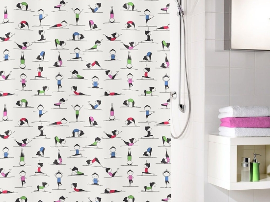 Κουρτίνα Μπάνιου Yogi 5923 Multicolor Kleine Wolke 180Πx200Υ 180x200cm Πολυέστερ