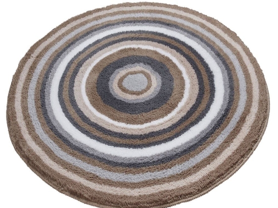 Πατάκι Μπάνιου Mandala 9105 Round Taupe Kleine Wolke 60X60 Acrylic
