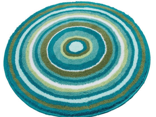 Πατάκι Μπάνιου Mandala 9105 Round Turquoise Kleine Wolke 80 x 80 Acrylic