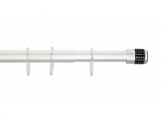 Βραχίονας Μπάνιου Ίσιος Φ25 Νο 1215 Strass Black Grekon 120-220cm Αλουμίνιο