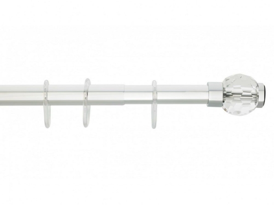 Βραχίονας Μπάνιου Ίσιος Φ25 Νο 1220 Crystal Clear Grekon 120-220cm Αλουμίνιο