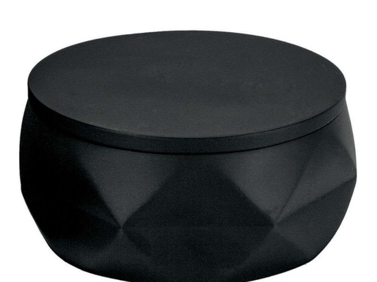 Βάζο Για Βαμβάκι Crackle Jar 8046 10,5x6,0cm Black Kleine Wolke Πολυρεσίνη