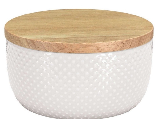 Βάζο Για Βαμβάκι Dotty 8030 13,3x8,5cm White Kleine Wolke Πηλός