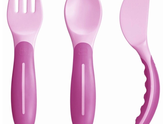 Μαχαιροπίρουνα Βρεφικά Baby’s Cutlery 515G (Σετ 3τμχ) 6+ Μηνών Pink Mam 3 τμχ Πλαστικό