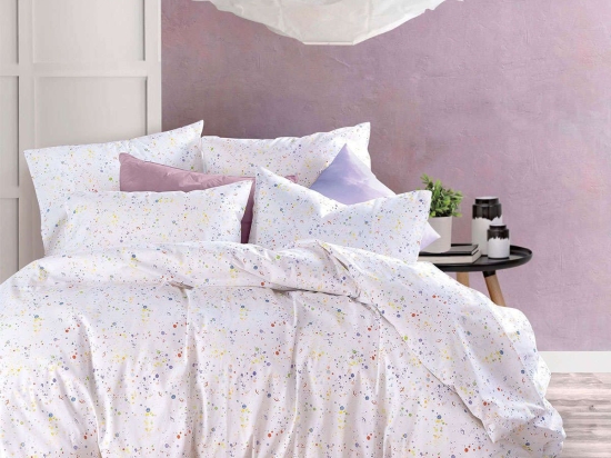 Σεντόνια Σετ 4Τμχ. Nova Paint Spots Multi Ρυθμός Υπέρδιπλο 220x260cm Χωρίς Λάστιχο 100% Βαμβάκι