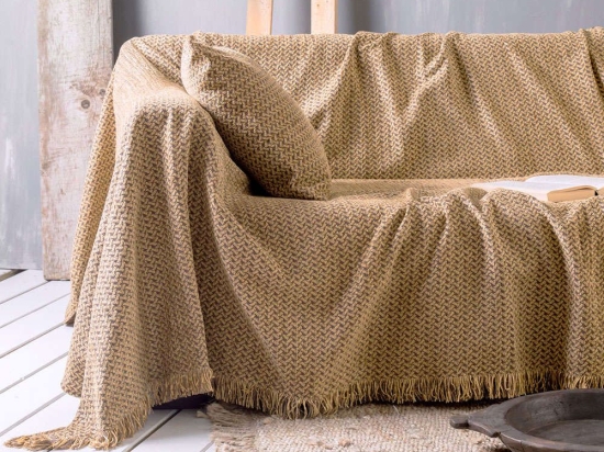 Μαξιλαροθήκη Διακοσμητική Vanda 03 Gold Ρυθμός 45X45 45x45cm Chenille-Πολυέστερ