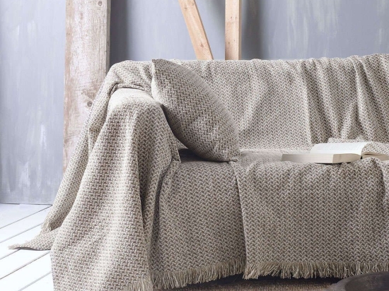 Ριχτάρι Vanda 02 Beige Ρυθμός Διθέσιο 180x240cm Chenille-Πολυέστερ