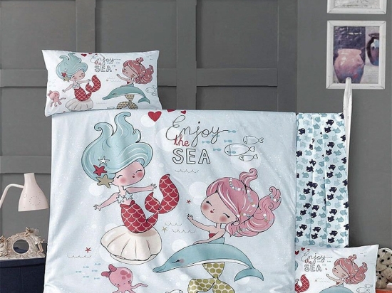Πάπλωμα Βρεφικό Fish Girl Multi Ρυθμός 95x145cm 100% Βαμβάκι