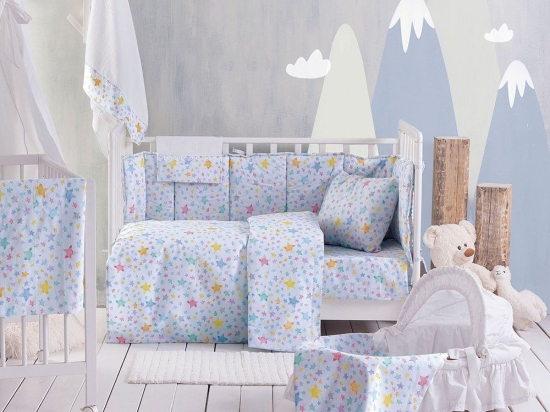 Πάπλωμα Βρεφικό Glow Blue Ρυθμός 110x150cm 100% Βαμβάκι