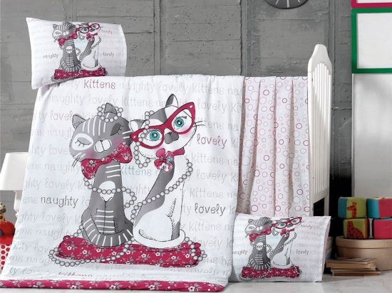 Πάπλωμα Βρεφικό Kittens Multi Ρυθμός 95x145cm 100% Βαμβάκι