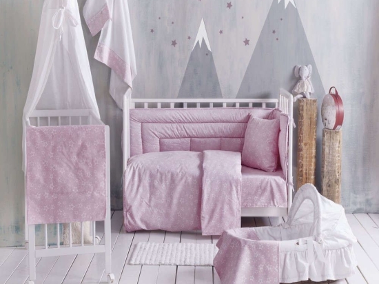 Παπλωματοθήκη Βρεφική Σετ 2τμχ Bright Baby Pink Ρυθμός 110x160cm 100% Βαμβάκι
