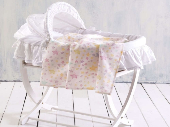 Σεντόνι Βρεφικό Glow Pink Ρυθμός Λίκνου 80x110cm 100% Βαμβάκι