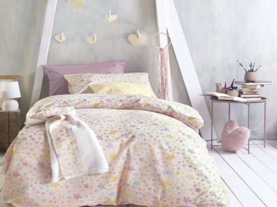 Σεντόνια Σετ 3τμχ Symbol Glow Pink Ρυθμός Ημίδιπλο 160x260cm Βαμβάκι-Πολυέστερ