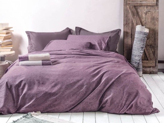Σεντόνια Charisma Με Λάστιχο (Σετ 3τμχ) Purple Ρυθμός Ημίδιπλο 160x260cm 100% Βαμβάκι