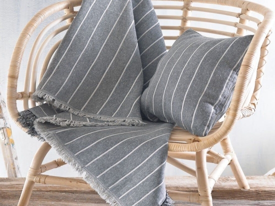 Ριχτάρι Felipe Dark Grey Ρυθμός Πολυθρόνα 160x180cm 100% Βαμβάκι