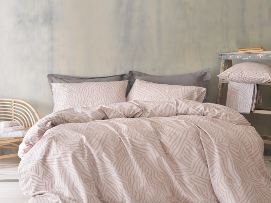 Σεντόνια Derek (Σετ 4τμχ) Pink Ρυθμός King Size 270x290cm 100% Βαμβάκι