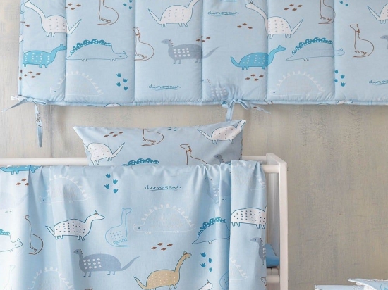 Πάντα Κούνιας Stomp Light Blue Ρυθμός 43x200cm 100% Βαμβάκι