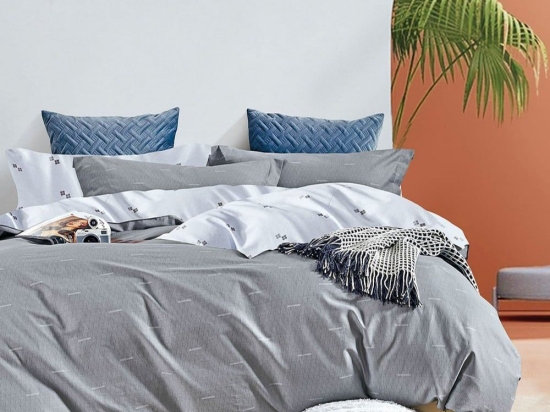 Σεντόνια Bolton (Σετ 4τμχ) Grey Ρυθμός Υπέρδιπλo 230x260cm 100% Βαμβακοσατέν