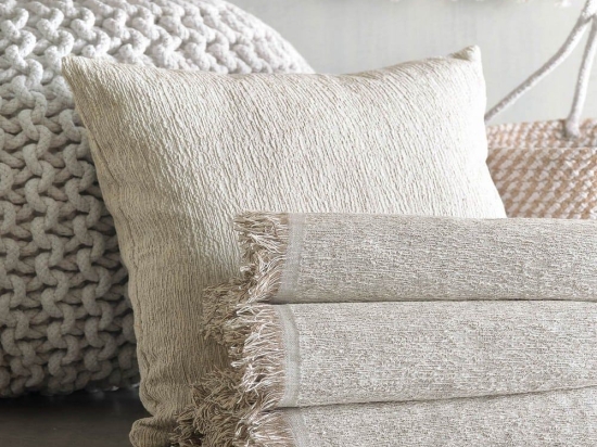 Ριχτάρι Carson Beige Ρυθμός Τετραθέσιο 180x330cm 100% Βαμβάκι