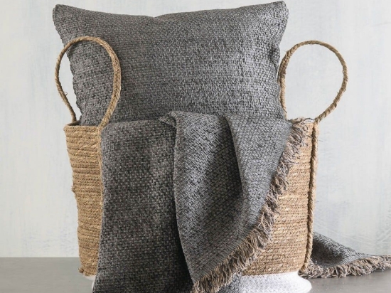 Ριχτάρι Rowen Grey Ρυθμός Διθέσιο 180x240cm Chenille,Βαμβάκι,Polyester