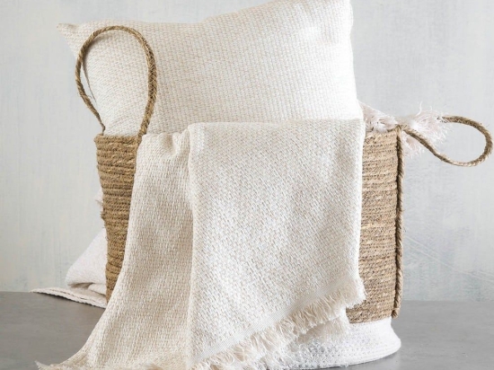 Ριχτάρι Rowen Ecru Ρυθμός Τετραθέσιο 180x330cm Chenille,Βαμβάκι,Polyester