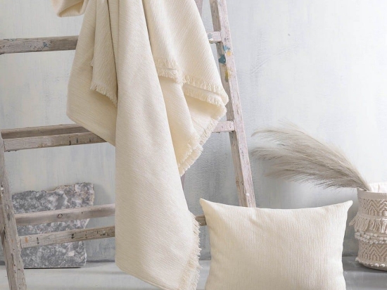Ριχτάρι Essie Ecru Ρυθμός Διθέσιο 180x240cm Chenille,Βαμβάκι,Polyester