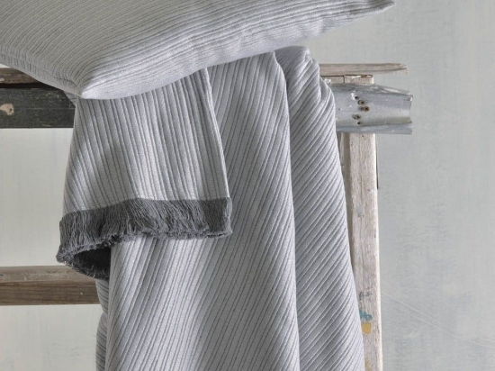 Ριχτάρι Lines Grey Ρυθμός Πολυθρόνα 160x180cm Βαμβάκι-Πολυέστερ