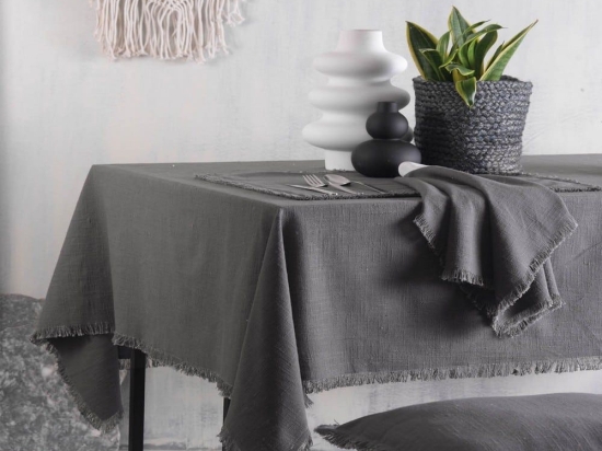 Τραπεζομάντηλο Merit Grey Ρυθμός 170X270 100% Βαμβάκι
