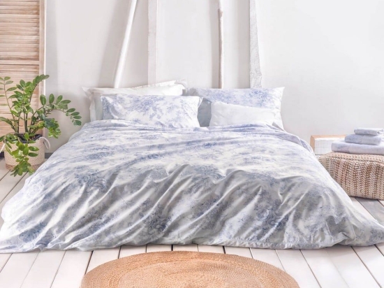 Πάπλωμα Lucette (Σετ 3τμχ) Blue Ρυθμός Υπέρδιπλο 220x240cm 100% Βαμβάκι