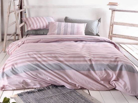 Παπλωματοθήκη Lucas (Σετ 2τμχ) Pink Ρυθμός Ημίδιπλο 160x250cm 100% Βαμβάκι